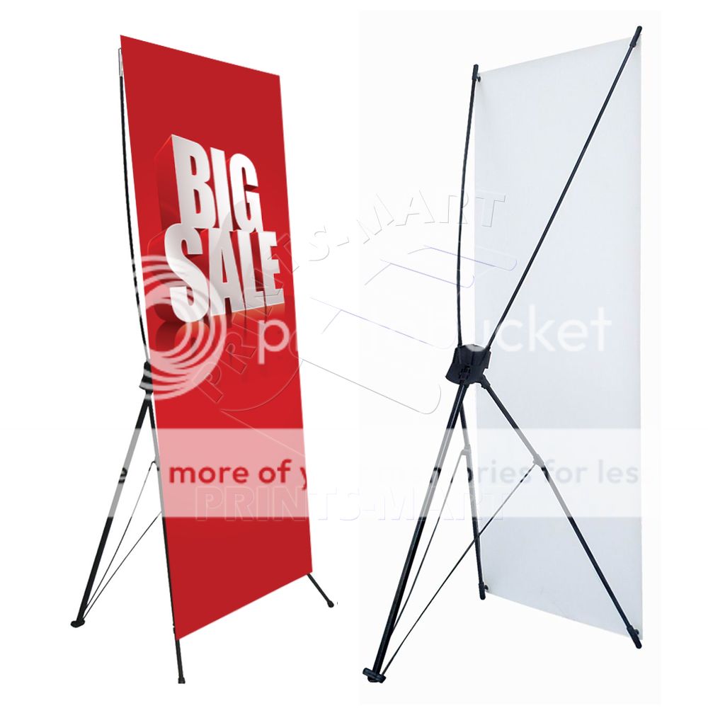24" Portable X Banner Stand with FREE W60xH160cm PVC Banner + FREE