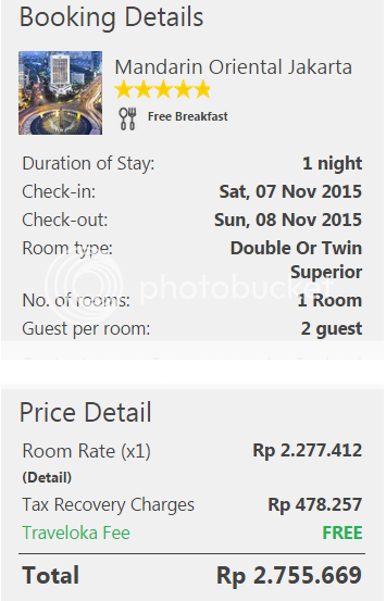 harga kamar Mandarin Oriental Jakarta di Traveloka